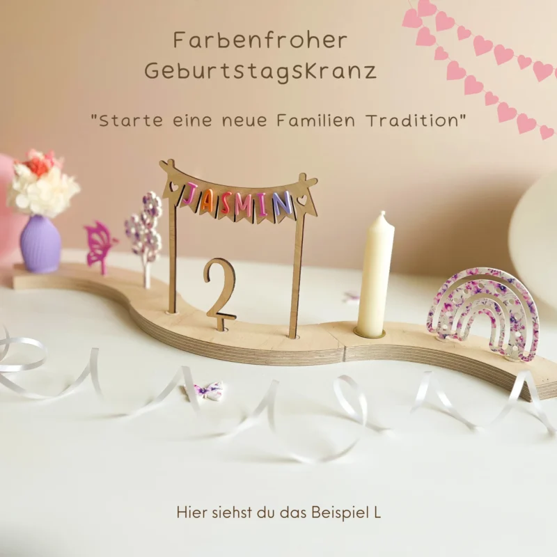 Geburtstagskranz personalisiert für Kinder aus Holz