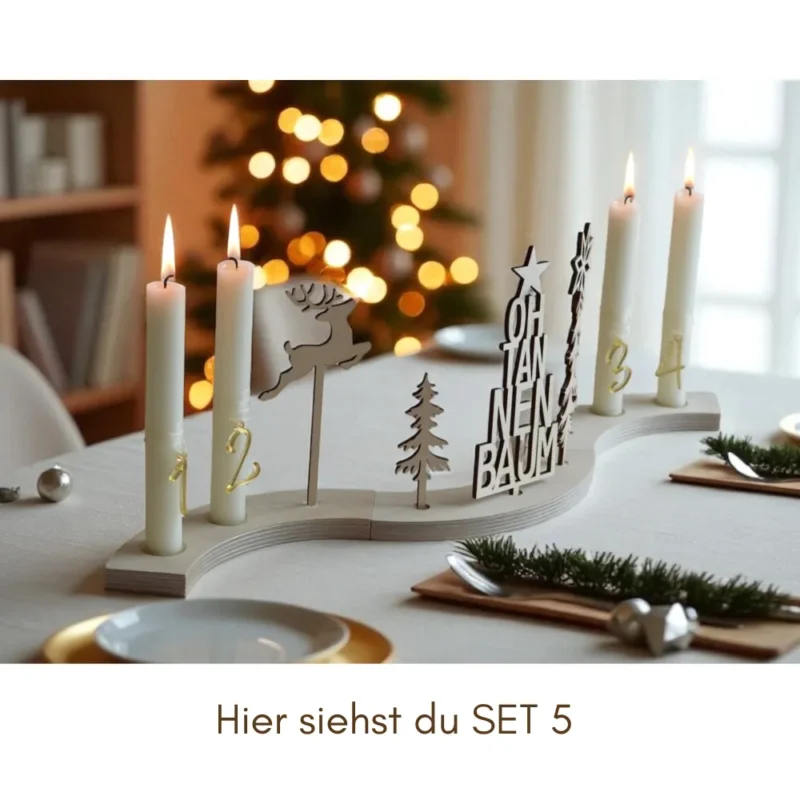 Adventskranz modern mit Holzbögen – Bild 10