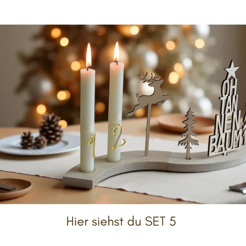 Adventskranz modern mit Holzbögen – Bild 9
