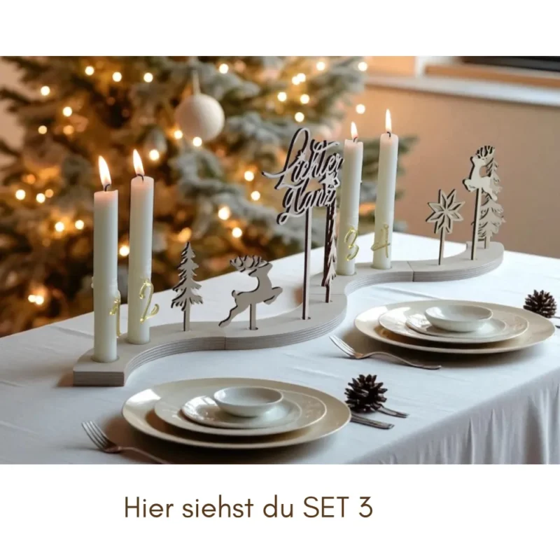 Adventskranz modern mit Holzbögen – Bild 6