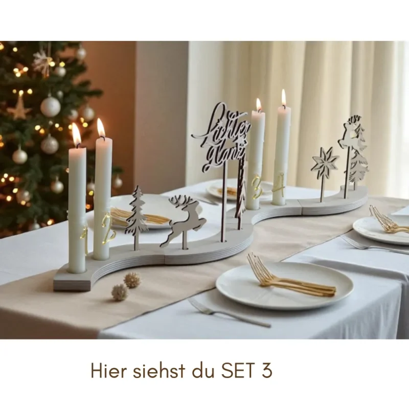 Adventskranz modern mit Holzbögen – Bild 5