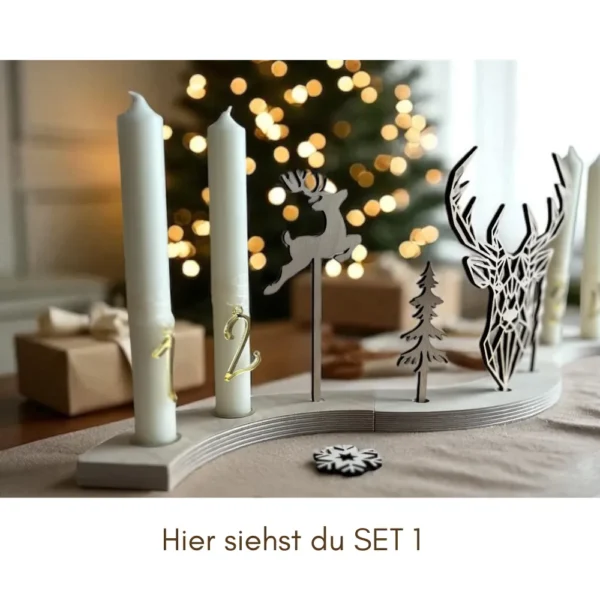 Adventskranz modern mit Holzbögen