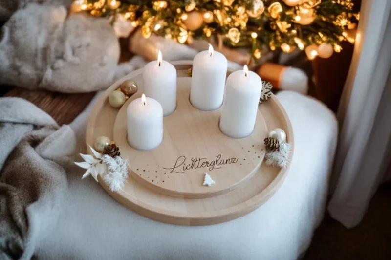 Adventskranz rund mit Rille 29 cm – Bild 4