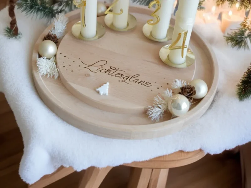 Adventskranz rund mit Rille 25 cm – Bild 3