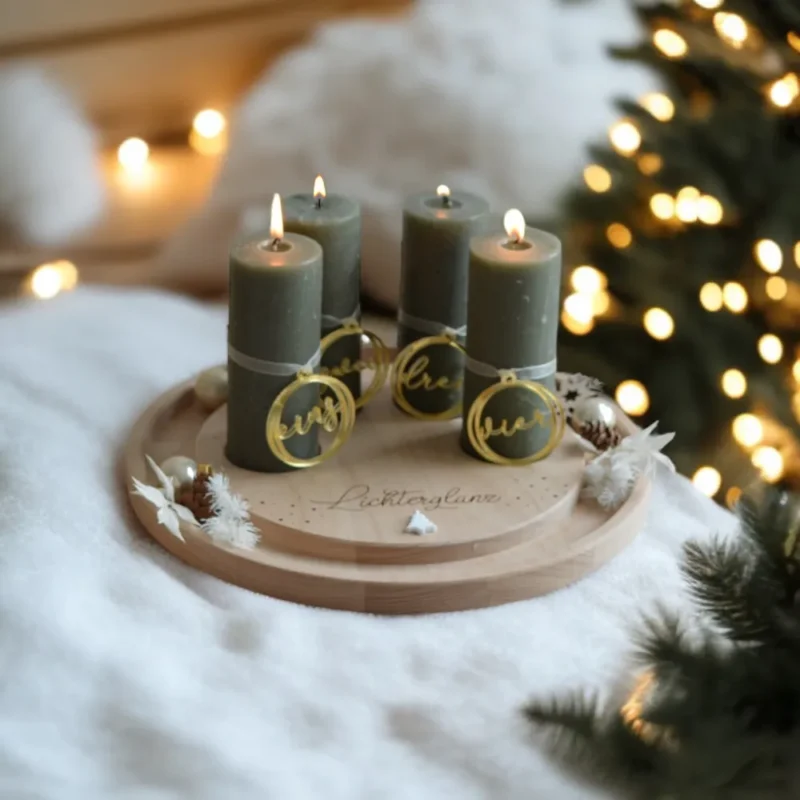 Adventskranz rund mit Rille 29 cm – Bild 5