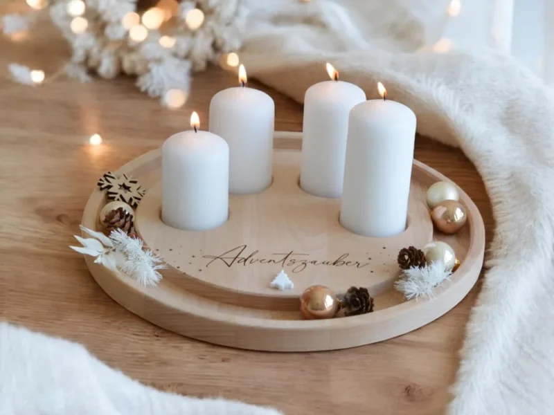 Adventskranz rund mit Rille 29 cm – Bild 3