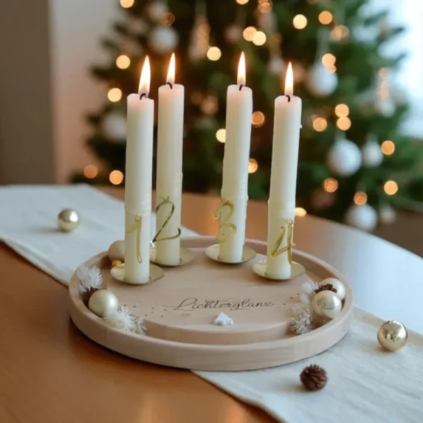 Adventskranz rund mit Rille 25 cm