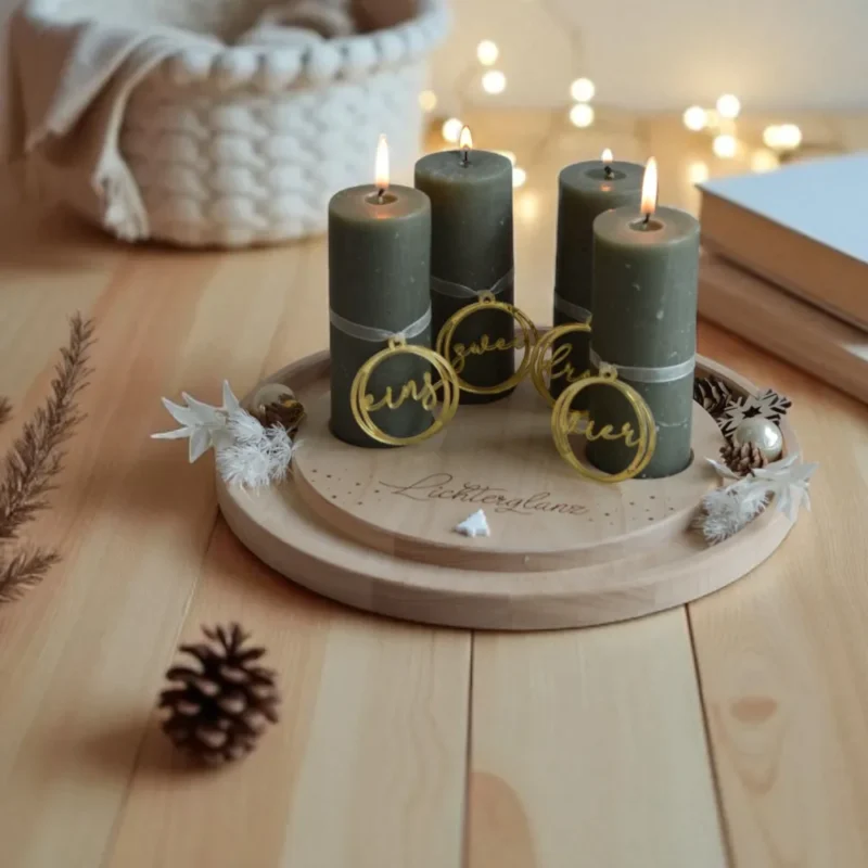 Adventskranz rund mit Rille 29 cm – Bild 6