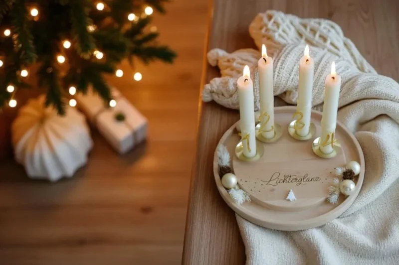 Adventskranz rund mit Rille 25 cm – Bild 2