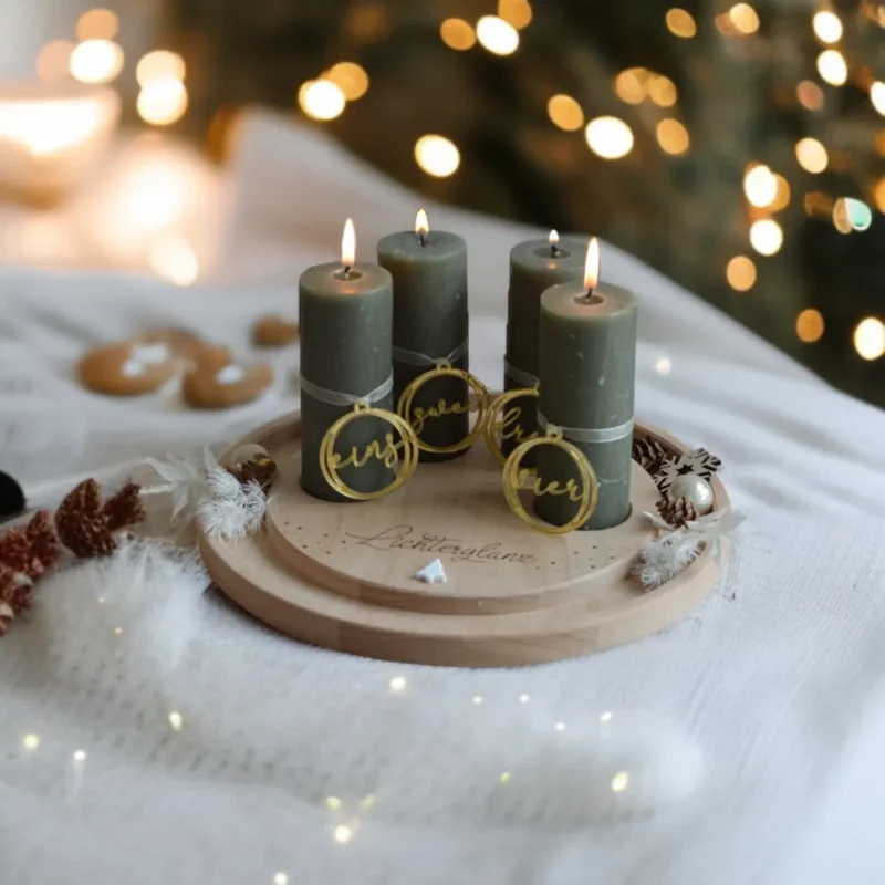 Adventskranz rund mit Rille 29 cm – Bild 8