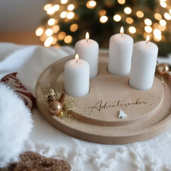 Adventskranz rund mit Rille 29 cm