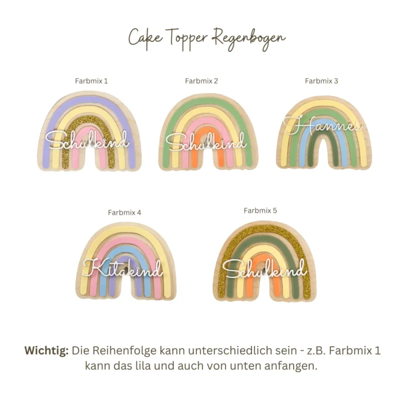 Cake Topper Schulkind und Regenbogen – Bild 3