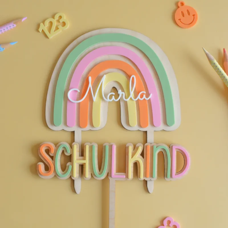 Cake Topper Schulkind und Regenbogen – Bild 11