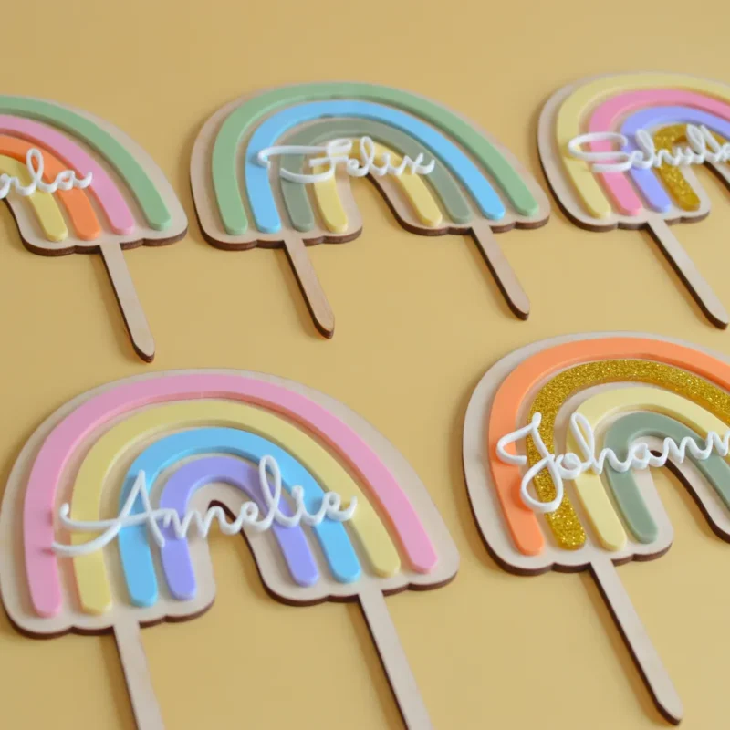 Cake Topper Schulkind und Regenbogen – Bild 2