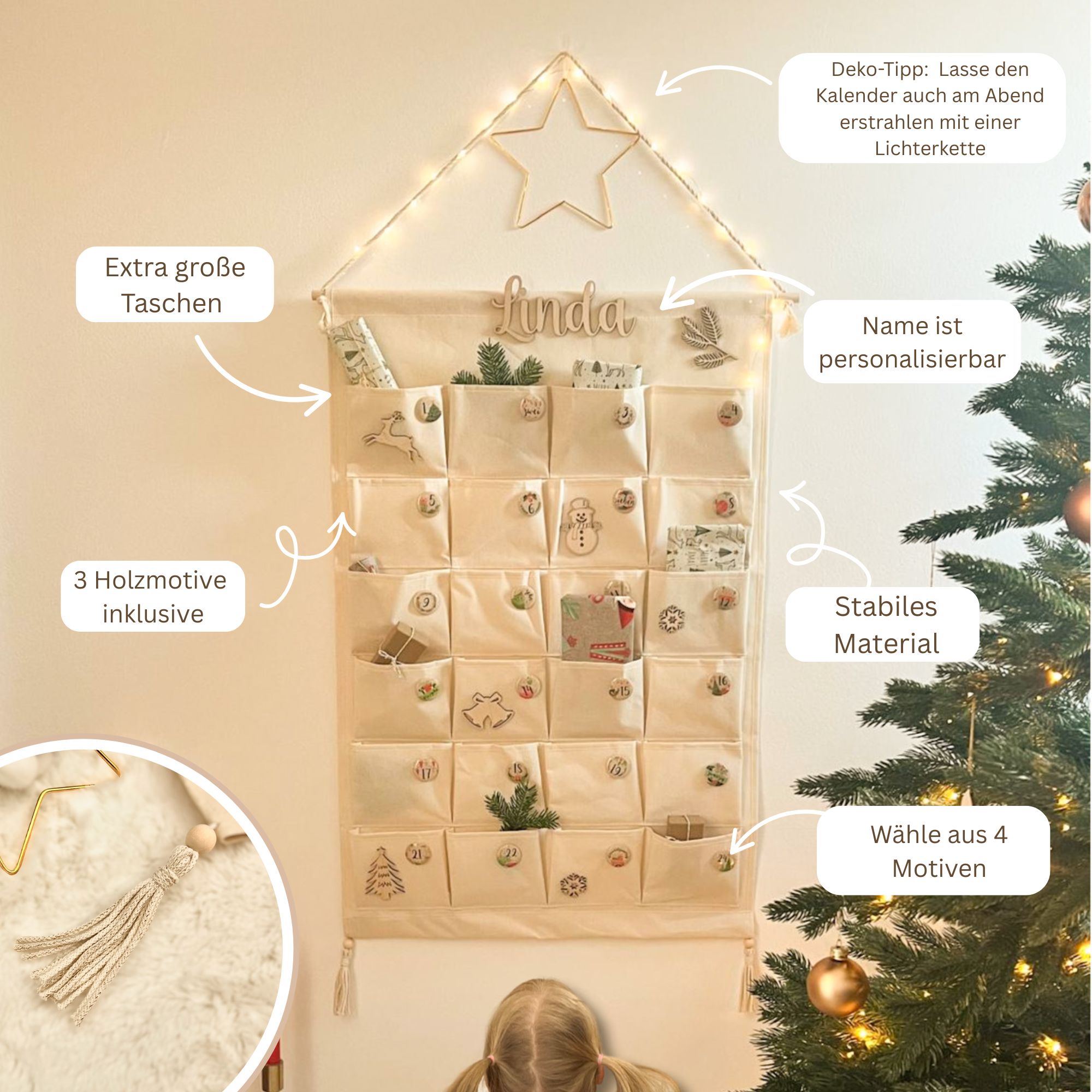 Personalisierter Adventskalender zum Befüllen