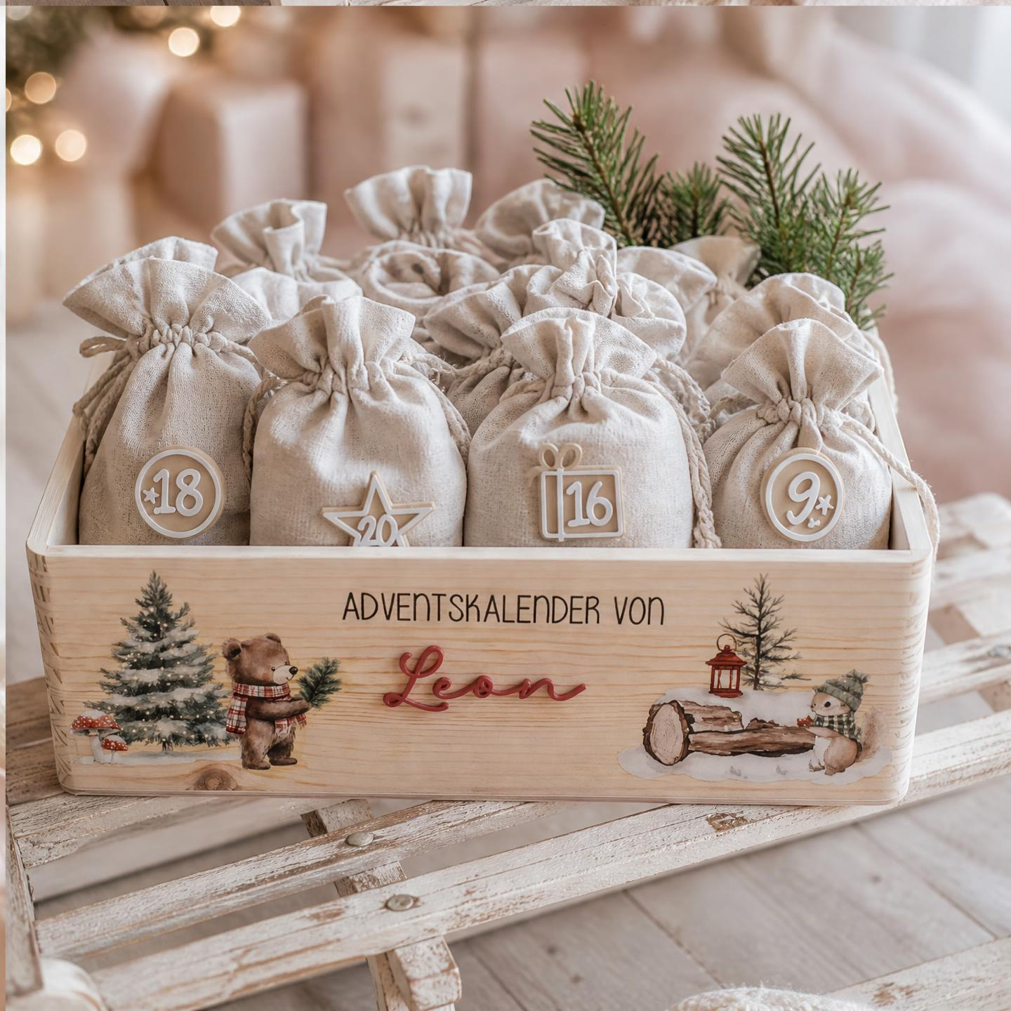 Personalisierter Adventskalender zum Befüllen
