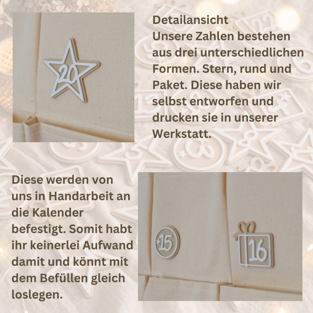 Personalisierter Adventskalender zum Befüllen mit Holzstern – Bild 3